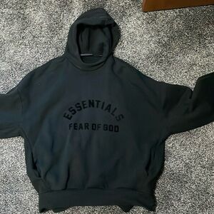 Essentials L black on black Fear of God hoodie
